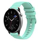 For Amazfit GTR Mini Wavy Dotted Stitched 20mm Silicone Watch Band(Teal Green) - 1