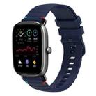 For Amazfit GTS4 Mini Wavy Dotted Stitched 20mm Silicone Watch Band(Navy Blue) - 1