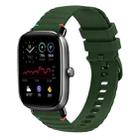 For Amazfit GTS4 Mini Wavy Dotted Stitched 20mm Silicone Watch Band(Army Green) - 1