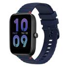 For Amazfit Bip 3 Wavy Dotted Stitched 20mm Silicone Watch Band(Navy Blue) - 1