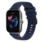 For Amazfit GTS 3 Wavy Dotted Stitched 20mm Silicone Watch Band(Navy Blue) - 1