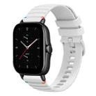 For Amazfit GTS 2e Wavy Dotted Stitched 20mm Silicone Watch Band(White) - 1