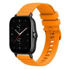 For Amazfit GTS 2e Wavy Dotted Stitched 20mm Silicone Watch Band(Amber Yellow) - 1