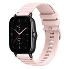 For Amazfit GTS 2e Wavy Dotted Stitched 20mm Silicone Watch Band(Rose Pink) - 1