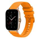 For Amazfit GTS 2 Wavy Dotted Stitched 20mm Silicone Watch Band(Amber Yellow) - 1