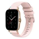 For Amazfit GTS 2 Wavy Dotted Stitched 20mm Silicone Watch Band(Rose Pink) - 1