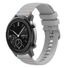For Amazfit GTR 42mm Wavy Dotted Stitched 20mm Silicone Watch Band(Gray) - 1