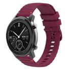 For Amazfit GTR 42mm Wavy Dotted Stitched 20mm Silicone Watch Band(Wine Red) - 1