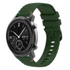 For Amazfit GTR 42mm Wavy Dotted Stitched 20mm Silicone Watch Band(Army Green) - 1