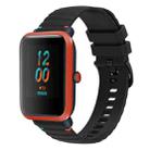 For Amazfit Bip S Wavy Dotted Stitched 20mm Silicone Watch Band(Black) - 1