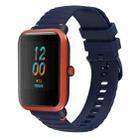 For Amazfit Bip Lite Wavy Dotted Stitched 20mm Silicone Watch Band(Navy Blue) - 1