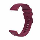 For Amazfit Bip Lite Wavy Dotted Stitched 20mm Silicone Watch Band(Wine Red) - 2