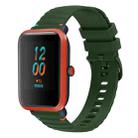 For Amazfit Bip Lite Wavy Dotted Stitched 20mm Silicone Watch Band(Army Green) - 1