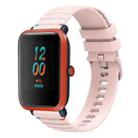 For Amazfit Bip Lite Wavy Dotted Stitched 20mm Silicone Watch Band(Rose Pink) - 1