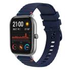 For Amazfit GTS Wavy Dotted Stitched 20mm Silicone Watch Band(Navy Blue) - 1