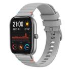 For Amazfit GTS Wavy Dotted Stitched 20mm Silicone Watch Band(Gray) - 1