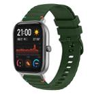 For Amazfit GTS Wavy Dotted Stitched 20mm Silicone Watch Band(Army Green) - 1