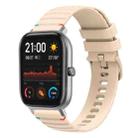 For Amazfit GTS Wavy Dotted Stitched 20mm Silicone Watch Band(Cream Coloured) - 1