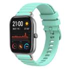 For Amazfit GTS Wavy Dotted Stitched 20mm Silicone Watch Band(Teal Green) - 1