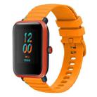 For Amazfit Bip Wavy Dotted Stitched 20mm Silicone Watch Band(Amber Yellow) - 1