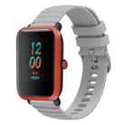 For Amazfit Bip Wavy Dotted Stitched 20mm Silicone Watch Band(Gray) - 1