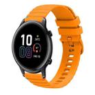 For Honor Magic Watch 2 42mm Wavy Dotted Stitched 20mm Silicone Watch Band(Amber Yellow) - 1