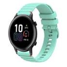 For Honor Magic Watch 2 42mm Wavy Dotted Stitched 20mm Silicone Watch Band(Teal Green) - 1