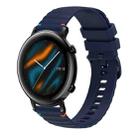 For Huawei Watch GT 2 42mm Wavy Dotted Stitched 20mm Silicone Watch Band(Navy Blue) - 1