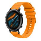 For Huawei Watch GT 2 42mm Wavy Dotted Stitched 20mm Silicone Watch Band(Amber Yellow) - 1