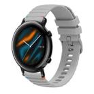 For Huawei Watch GT 2 42mm Wavy Dotted Stitched 20mm Silicone Watch Band(Gray) - 1