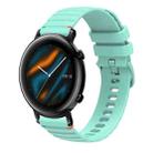 For Huawei Watch GT 2 42mm Wavy Dotted Stitched 20mm Silicone Watch Band(Teal Green) - 1