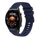 For Honor Watch GS 4 Wavy Dotted Stitched 22mm Silicone Watch Band(Navy Blue) - 1