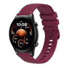 For Honor Watch GS 4 Wavy Dotted Stitched 22mm Silicone Watch Band(Wine Red) - 1