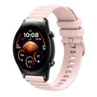 For Honor Watch GS 4 Wavy Dotted Stitched 22mm Silicone Watch Band(Rose Pink) - 1