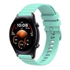 For Honor Watch GS 4 Wavy Dotted Stitched 22mm Silicone Watch Band(Teal Green) - 1