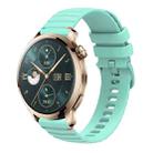 For Honor Watch 4 Pro Wavy Dotted Stitched 22mm Silicone Watch Band(Teal Green) - 1