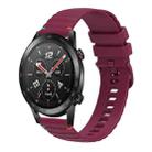 For Honor Watch GS 3i Wavy Dotted Stitched 22mm Silicone Watch Band(Wine Red) - 1