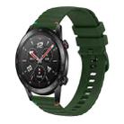 For Honor Watch GS 3i Wavy Dotted Stitched 22mm Silicone Watch Band(Army Green) - 1