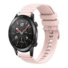 For Honor Watch GS 3i Wavy Dotted Stitched 22mm Silicone Watch Band(Rose Pink) - 1