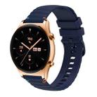 For Honor Watch GS 3 Wavy Dotted Stitched 22mm Silicone Watch Band(Navy Blue) - 1