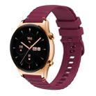 For Honor Watch GS 3 Wavy Dotted Stitched 22mm Silicone Watch Band(Wine Red) - 1