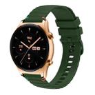 For Honor Watch GS 3 Wavy Dotted Stitched 22mm Silicone Watch Band(Army Green) - 1