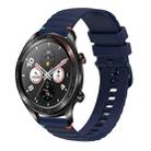 For Honor Watch Dream Wavy Dotted Stitched 22mm Silicone Watch Band(Navy Blue) - 1