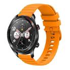 For Honor Watch Dream Wavy Dotted Stitched 22mm Silicone Watch Band(Amber Yellow) - 1