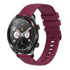 For Honor Watch Dream Wavy Dotted Stitched 22mm Silicone Watch Band(Wine Red) - 1