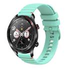 For Honor Watch Dream Wavy Dotted Stitched 22mm Silicone Watch Band(Teal Green) - 1