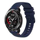 For Honor Watch GS Pro Wavy Dotted Stitched 22mm Silicone Watch Band(Navy Blue) - 1