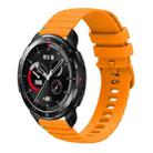 For Honor Watch GS Pro Wavy Dotted Stitched 22mm Silicone Watch Band(Amber Yellow) - 1