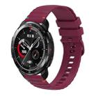 For Honor Watch GS Pro Wavy Dotted Stitched 22mm Silicone Watch Band(Wine Red) - 1