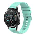 For Honor Magic Watch 2 46mm Wavy Dotted Stitched 22mm Silicone Watch Band(Teal Green) - 1